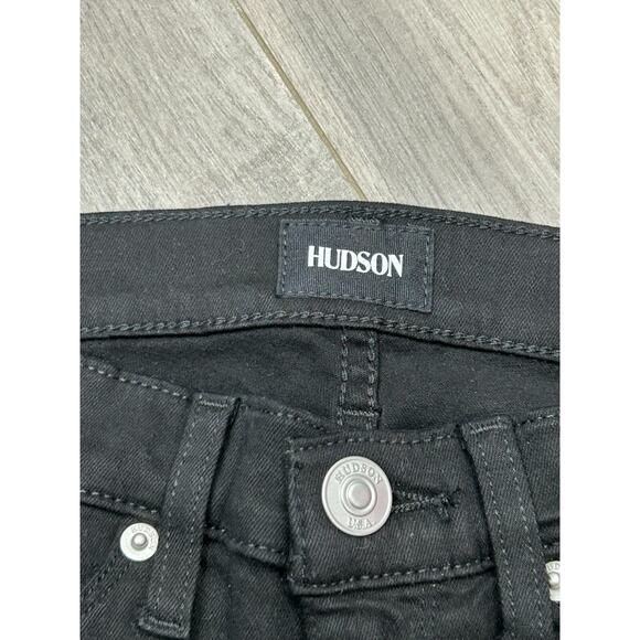 Hudson Women's Black Stretch Harkin Super Skinny Cuffed Jeans Size 25 - Picture 6 of 9